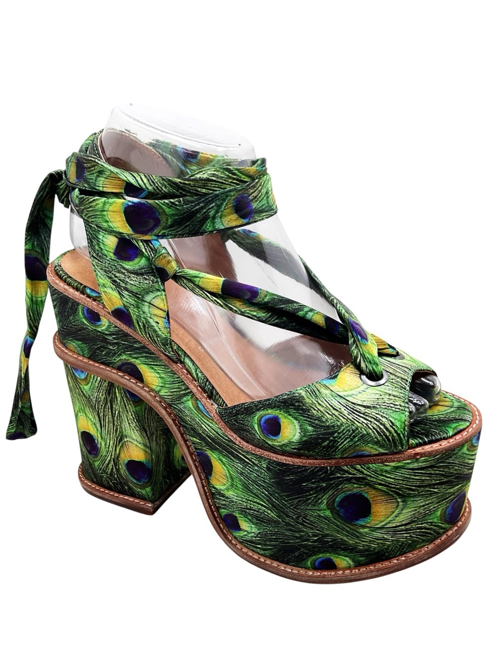 {Jeffrey Campbell} Landers Peacock Strappy Platform Heels - Picture 14 of 16